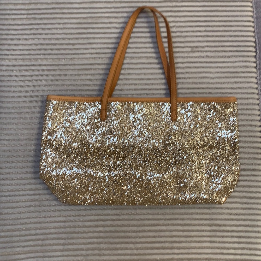 Crewcuts glitter small tote bag
